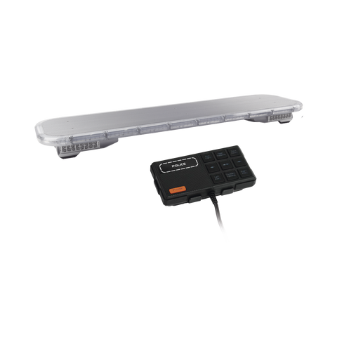 Barra de luces LED de 46" Rojo/Azul , De 132 LEDs, Sirena, Bocina y Controlador Incluido, Ideal para Equipar Unidades de Seguridad Publica