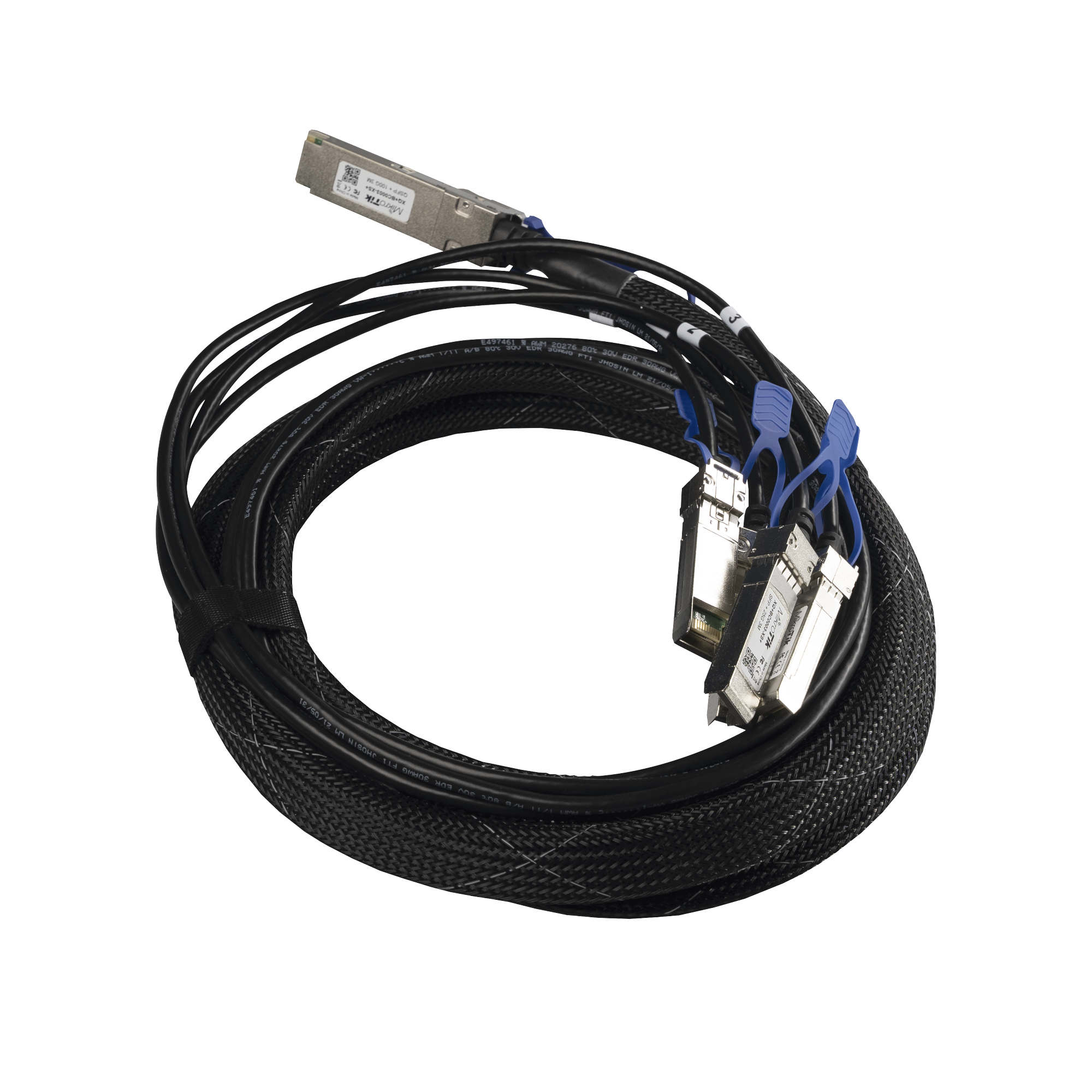 (XQ+BC0003-XS+) Cable de conexión 100G QSFP28 a 4 x 25G SFP28 o 40G QSFP+ a 10G SFP+, 3m