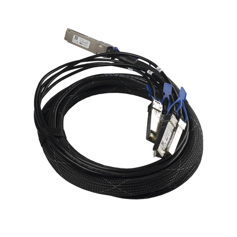 (XQ+BC0003-XS+) Cable de conexión 100G QSFP28 a 4 x 25G SFP28 o 40G QSFP+ a 10G SFP+, 3m