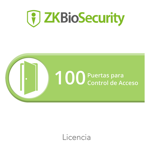 Licencia para ZKBiosecurity permite gestionar hasta 100 puertas para control de acceso