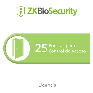 Licencia para ZKBiosecurity permite gestionar hasta 25 puertas para control de acceso