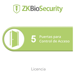 Licencia para ZKBiosecurity permite gestionar hasta 5 puertas para control de acceso