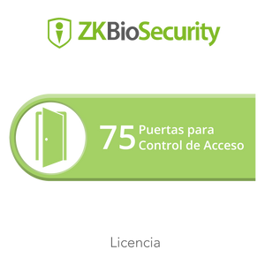 Licencia para ZKBiosecurity permite gestionar hasta 75 puertas para control de acceso