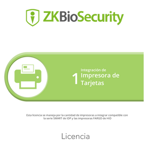 Licencia para ZKBiosecurity para integracion de 1 impresora de tarjetas