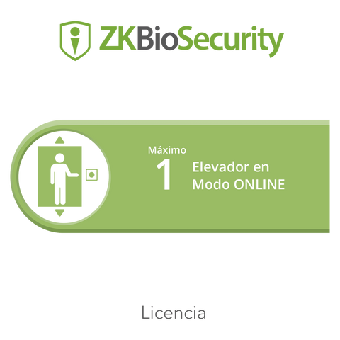 Licencia para ZKBiosecurity para control de 1 cabina de elevador en modo ONLINE [Recomendado] (Se pueden acumular hasta 10 licencias de este modelo).