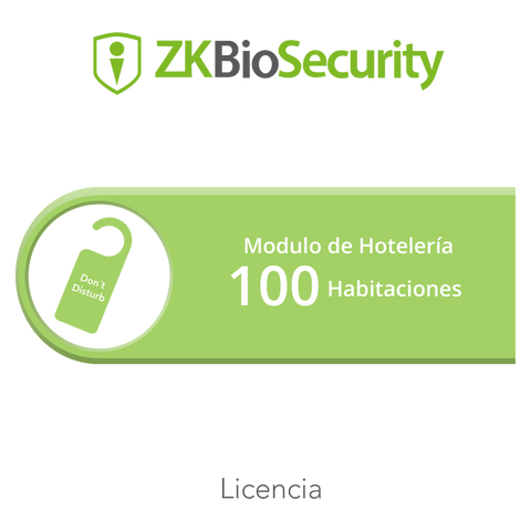 Licencia para ZKBiosecurity para modulo de hoteleria para 100 habitaciones