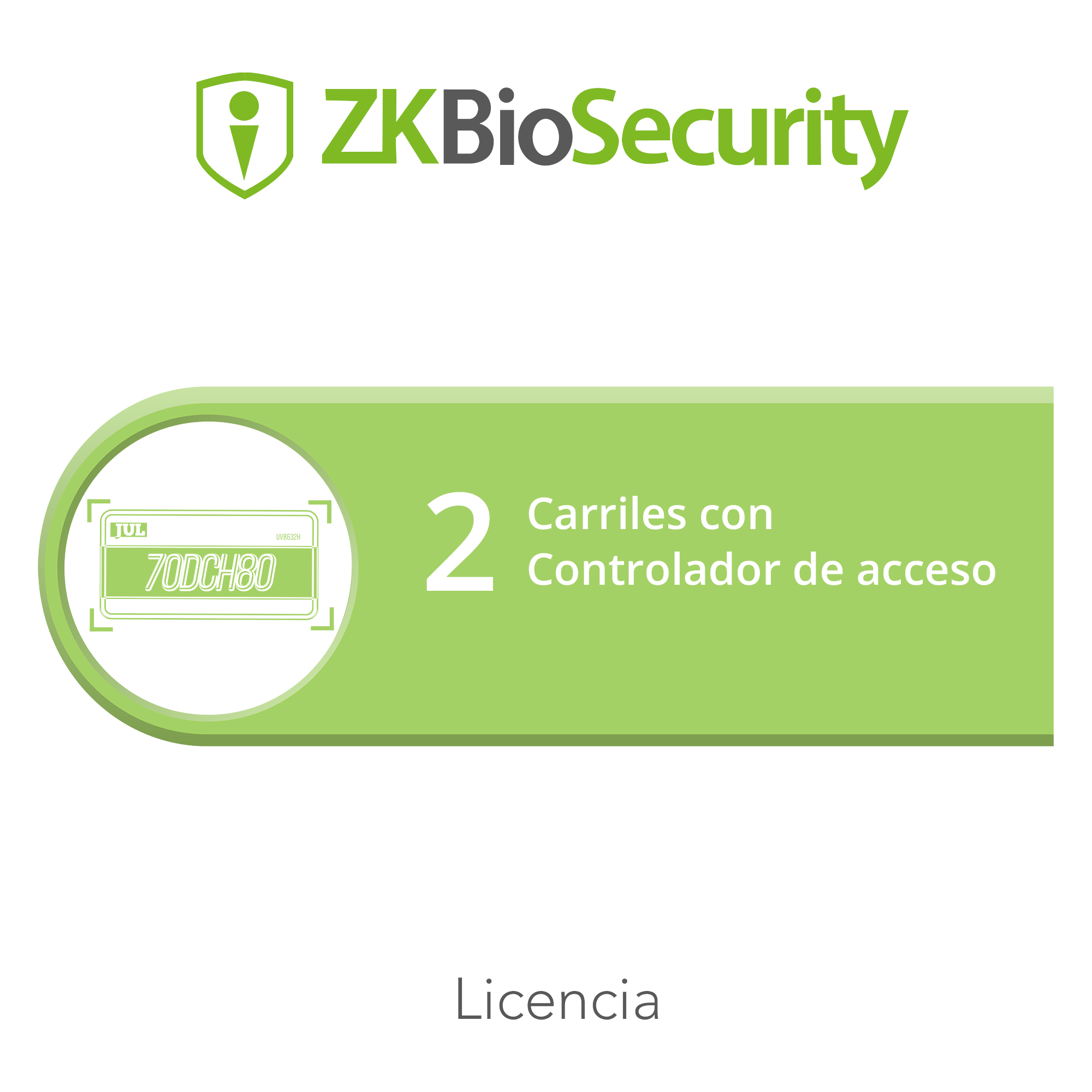 Licencia para ZKBiosecurity para modulo de estacionamiento de 2 carriles utilizando controlador de acceso