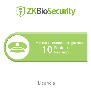 Licencia para ZKBiosecurity para modulo de rondines de guardia hasta 10 puntos de revision