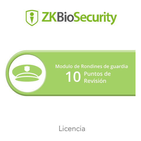 Licencia para ZKBiosecurity para modulo de rondines de guardia hasta 10 puntos de revision