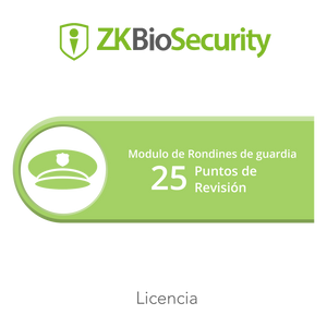 Licencia para ZKBiosecurity para modulo de rondines de guardia hasta 25 puntos de revision