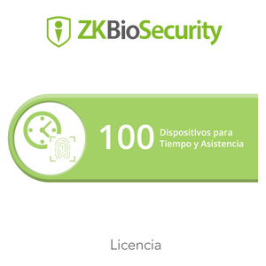 Licencia para ZKBiosecurity permite gestionar hasta 100 dispositivos para tiempo y asistencia