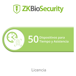 Licencia para ZKBiosecurity permite gestionar hasta 50 dispositivos para tiempo y asistencia