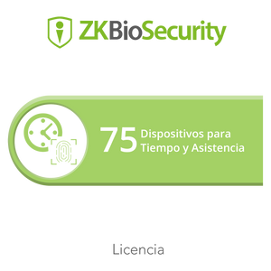 Licencia para ZKBiosecurity permite gestionar hasta 75 dispositivos para tiempo y asistencia