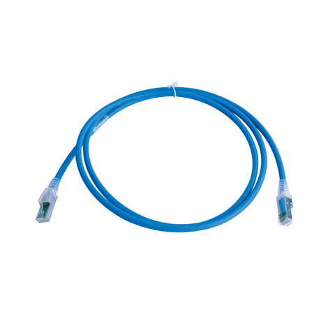 Patch Cord Z-MAX Cat6A S/FTP, CM/LS0H, 5ft, Color Azul, Versión Bulk (Sin Empaque Individual)